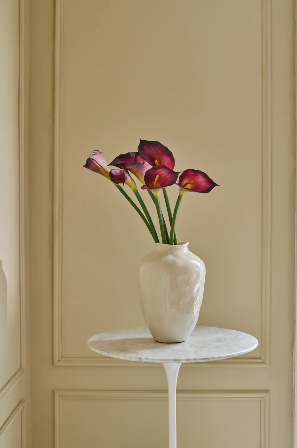 Calla Lilies - Faux Flower Stems - Dark Purple, White & Pink - Image 3
