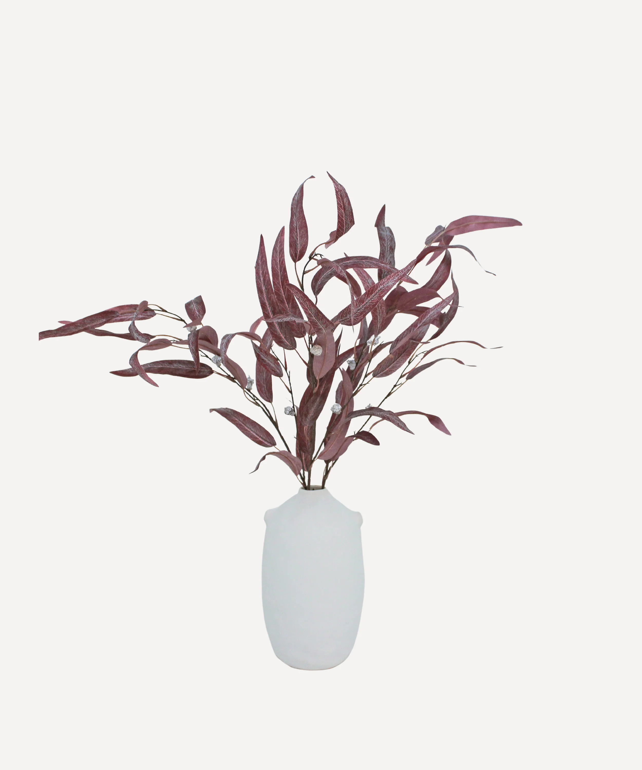 Flowering Willow Eucalyptus - Faux Foliage Stems - Green, Auburn - Image 5