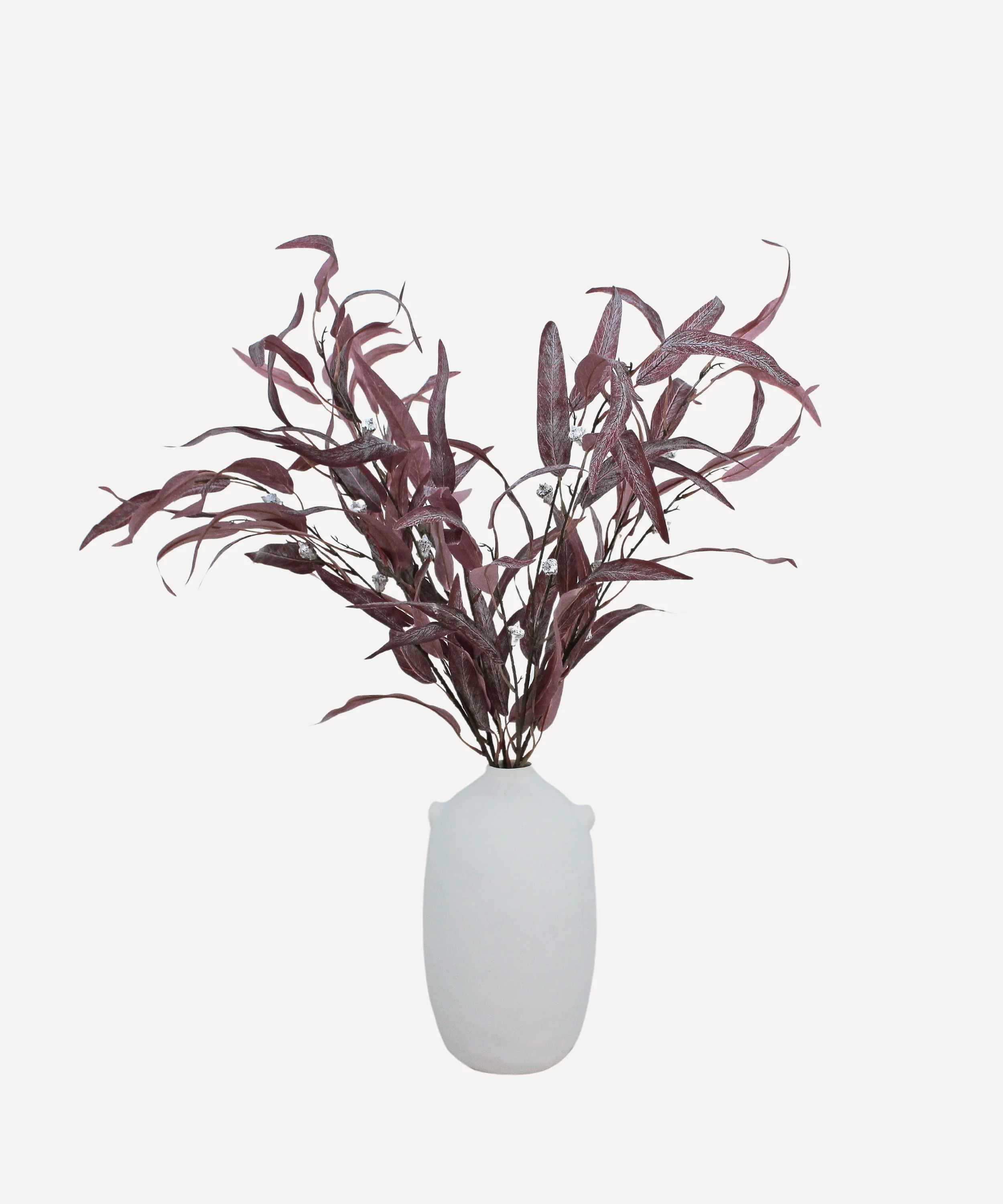 Flowering Willow Eucalyptus - Faux Foliage Stems - Green, Auburn - Image 6