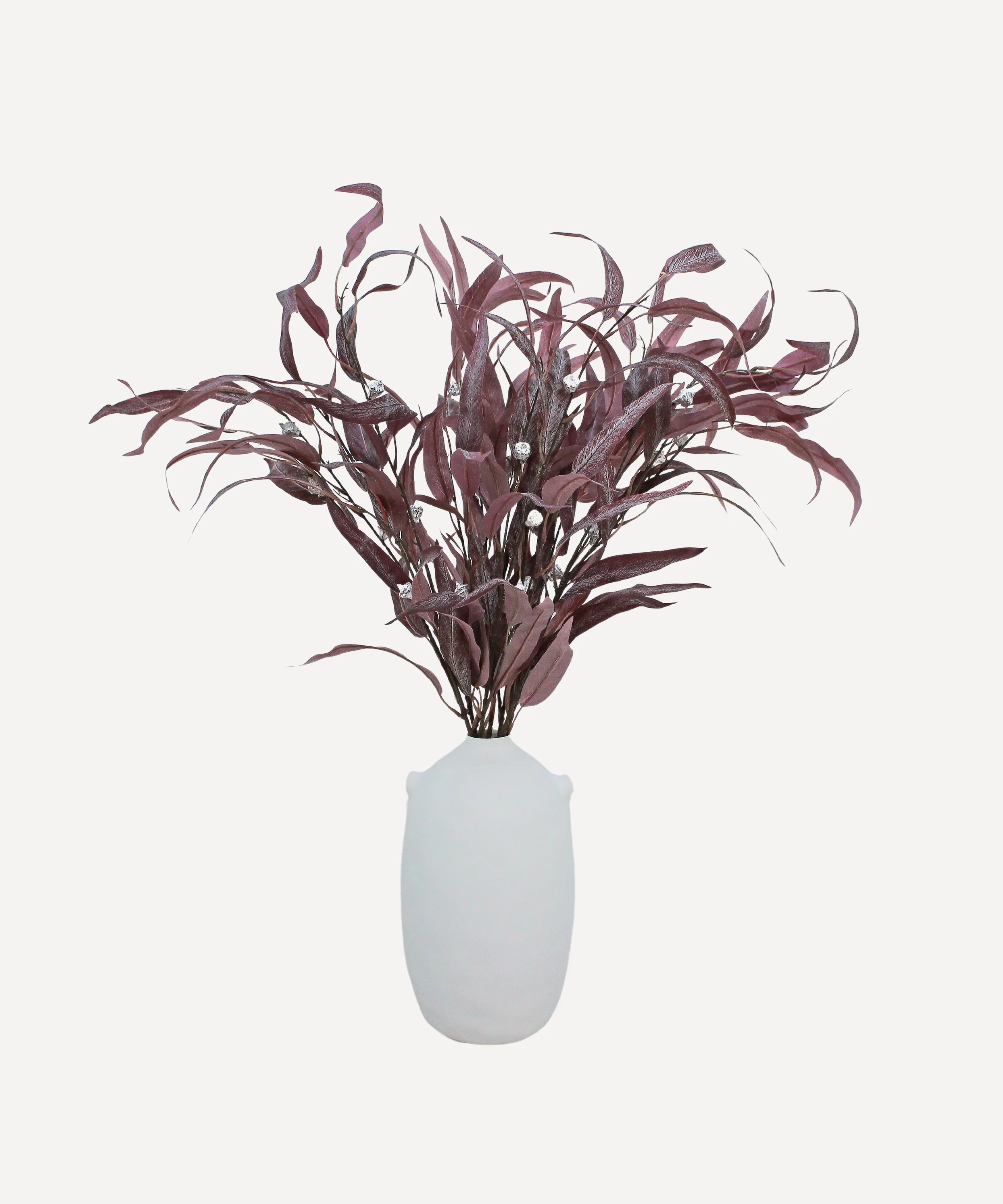 Flowering Willow Eucalyptus - Faux Foliage Stems - Green, Auburn - Image 7