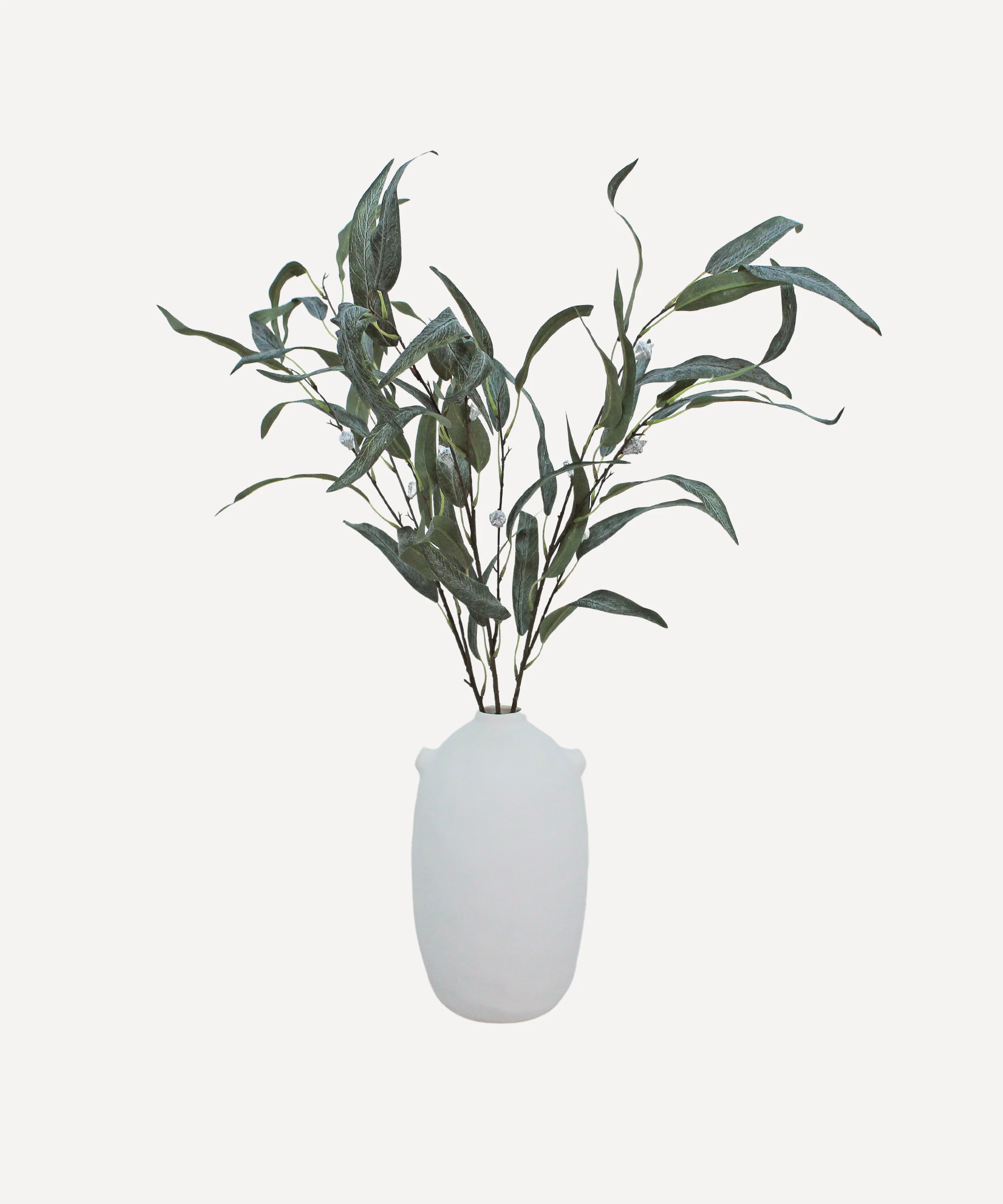 Flowering Willow Eucalyptus - Faux Foliage Stems - Green, Auburn - Image 8