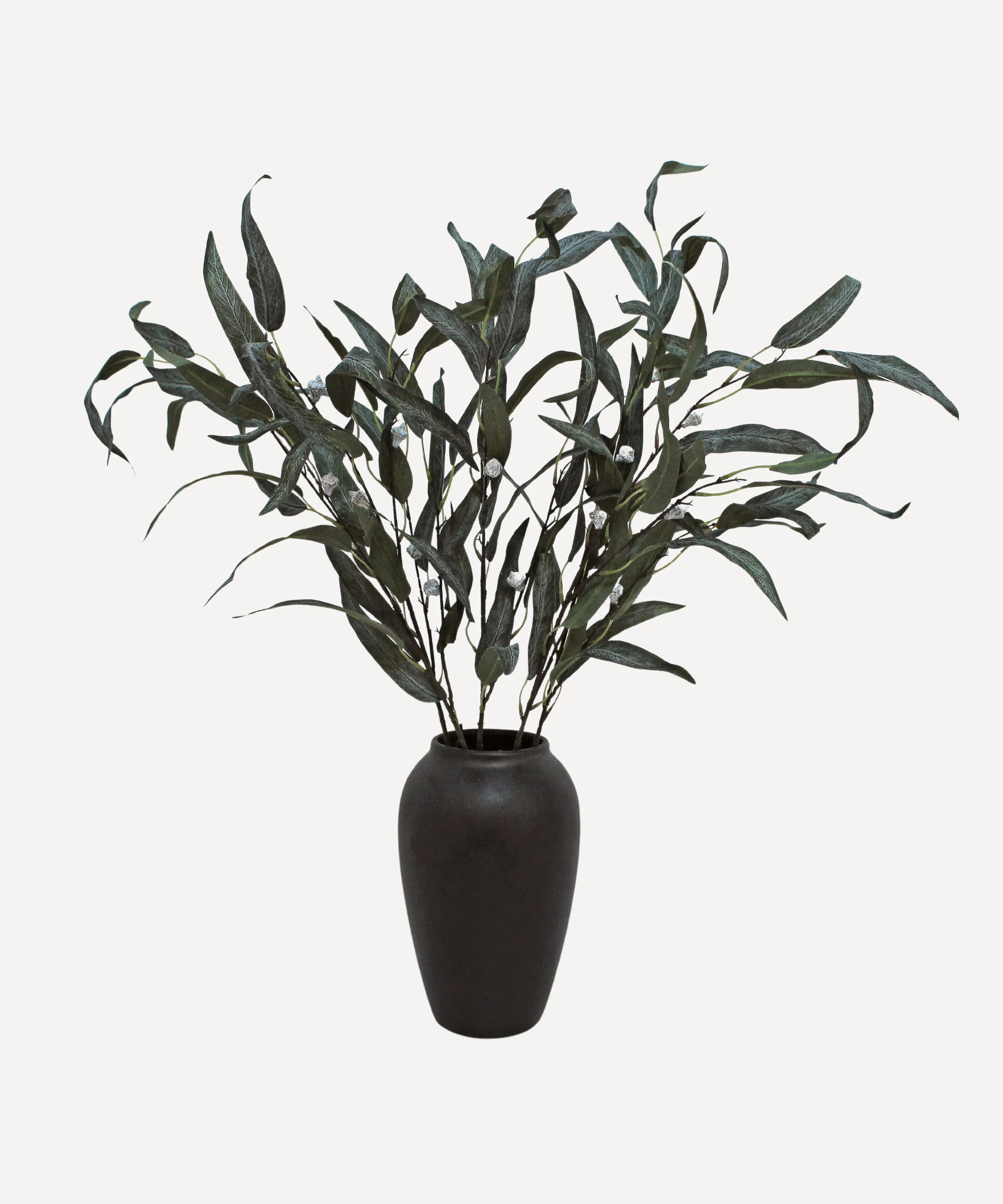 Flowering Willow Eucalyptus - Faux Foliage Stems - Green, Auburn - Image 9