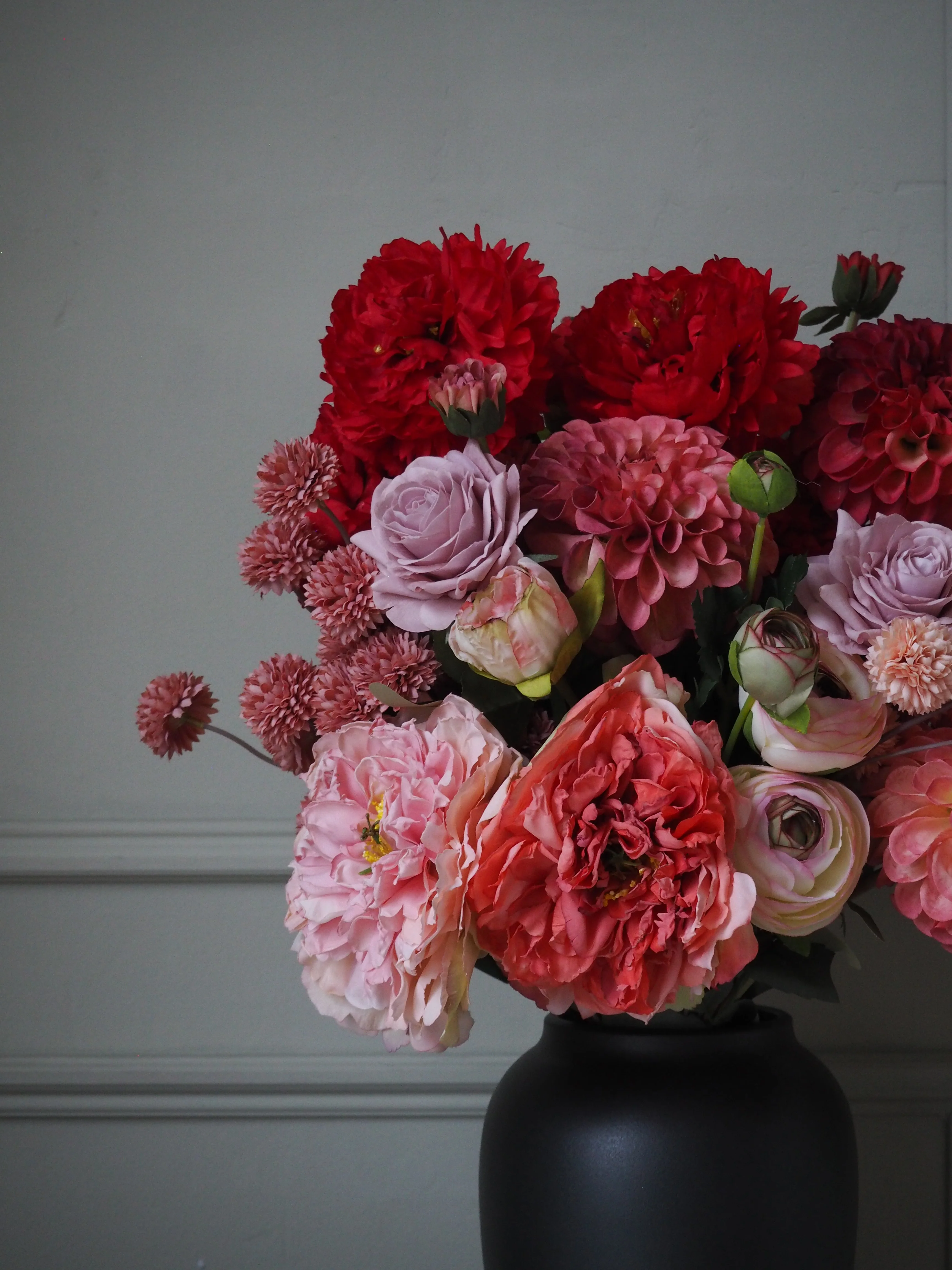 Forever - Faux Flower Arrangement - Reds & Pinks - Image 3