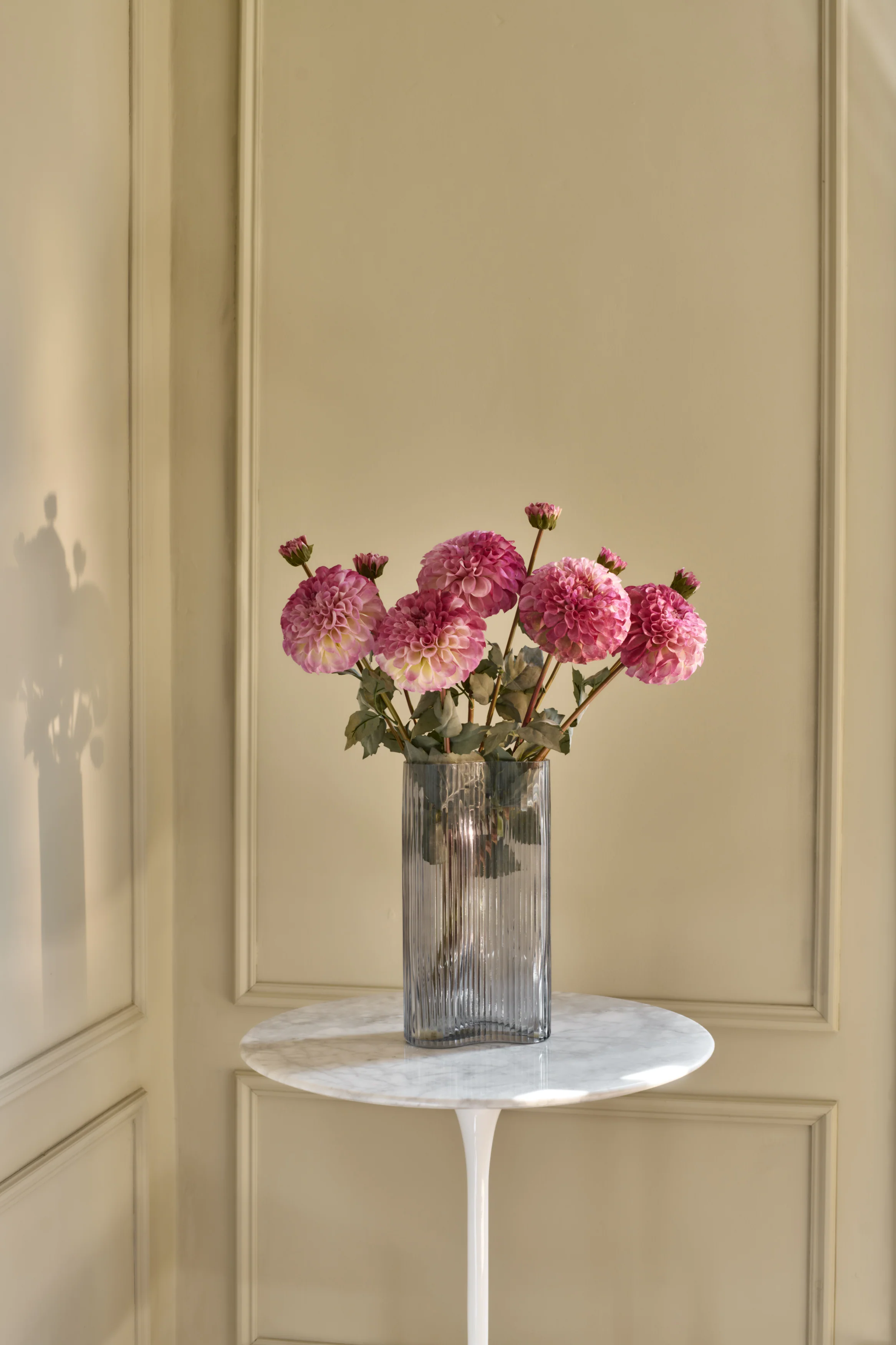 Pom Pom Dahlias - Faux Flower Stems - Blush Red, Soft Purple, Red, Cream - Image 5