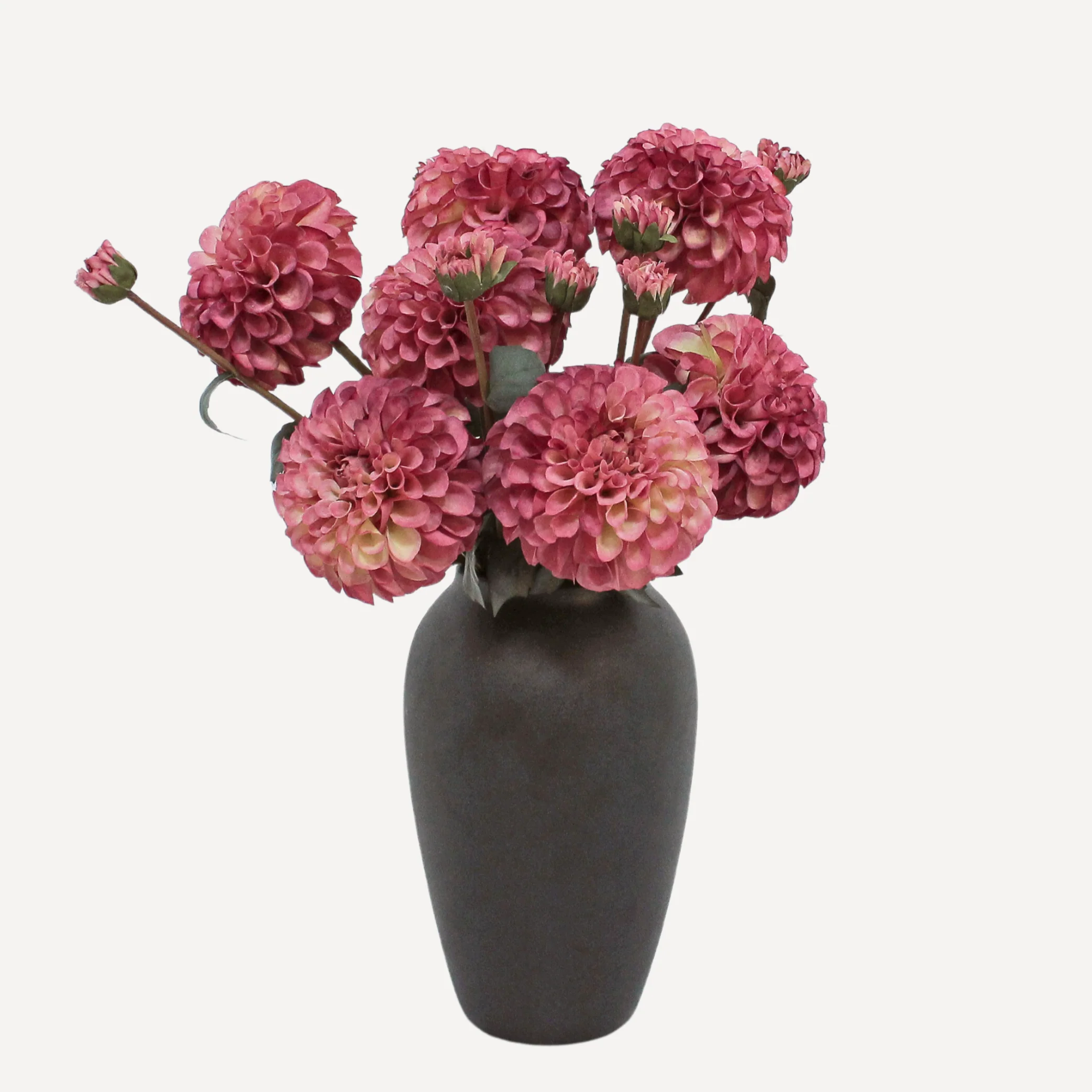 Pom Pom Dahlias - Faux Flower Stems - Blush Red, Soft Purple, Red, Cream - Image 8