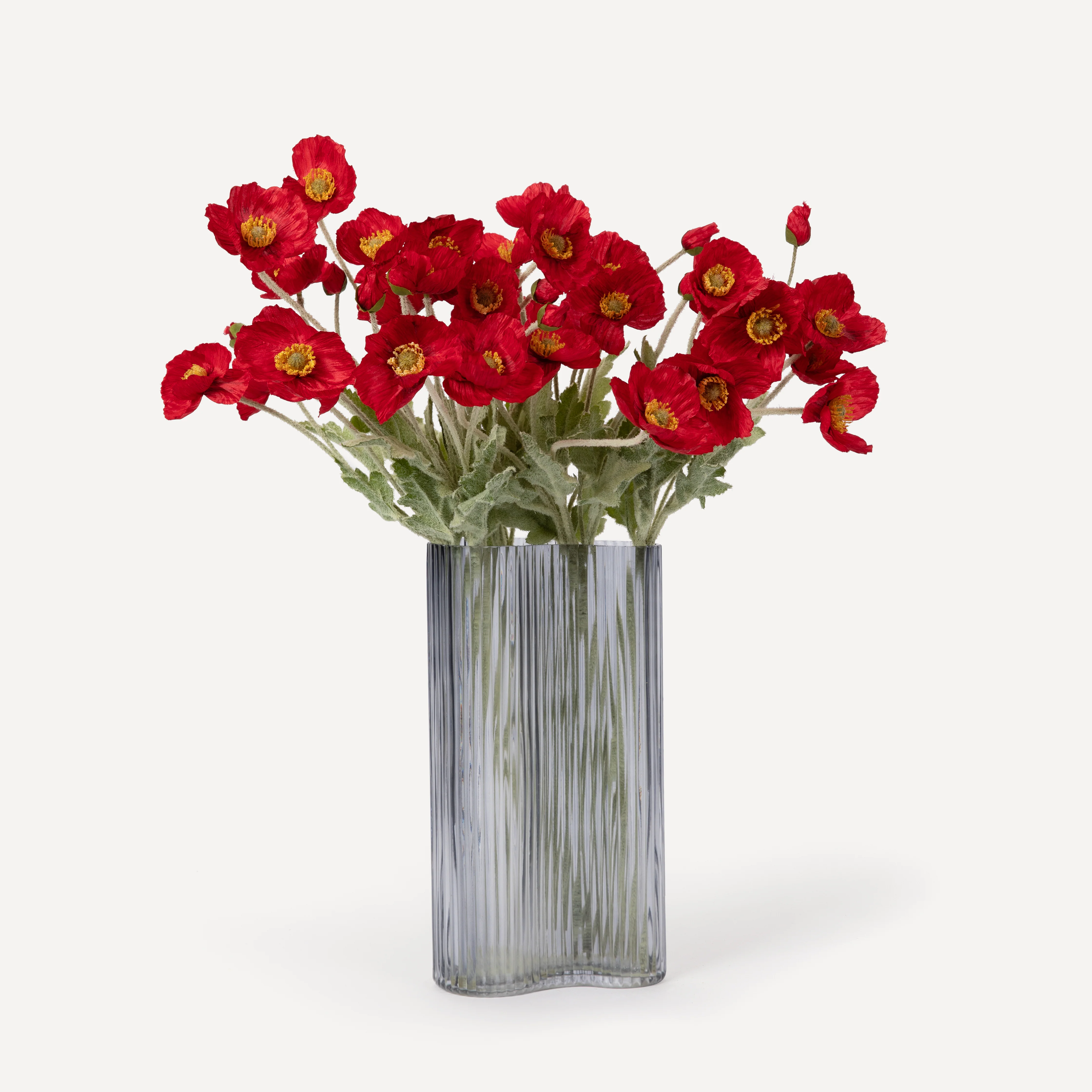 Poppies - Faux Flower Stems - Cherry Cream, Purple, Yellow, Blue, Peach, Peach Coral, Red, Coral, Lavender, Lilac - Image 25