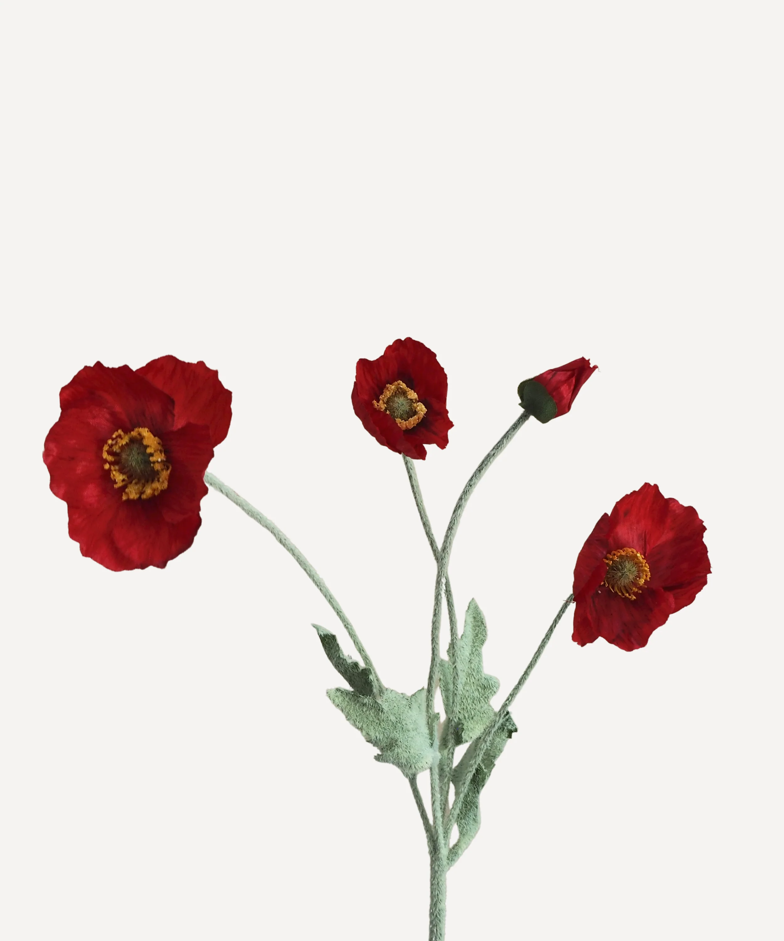 Poppies - Faux Flower Stems - Cherry Cream, Purple, Yellow, Blue, Peach, Peach Coral, Red, Coral, Lavender, Lilac - Image 31