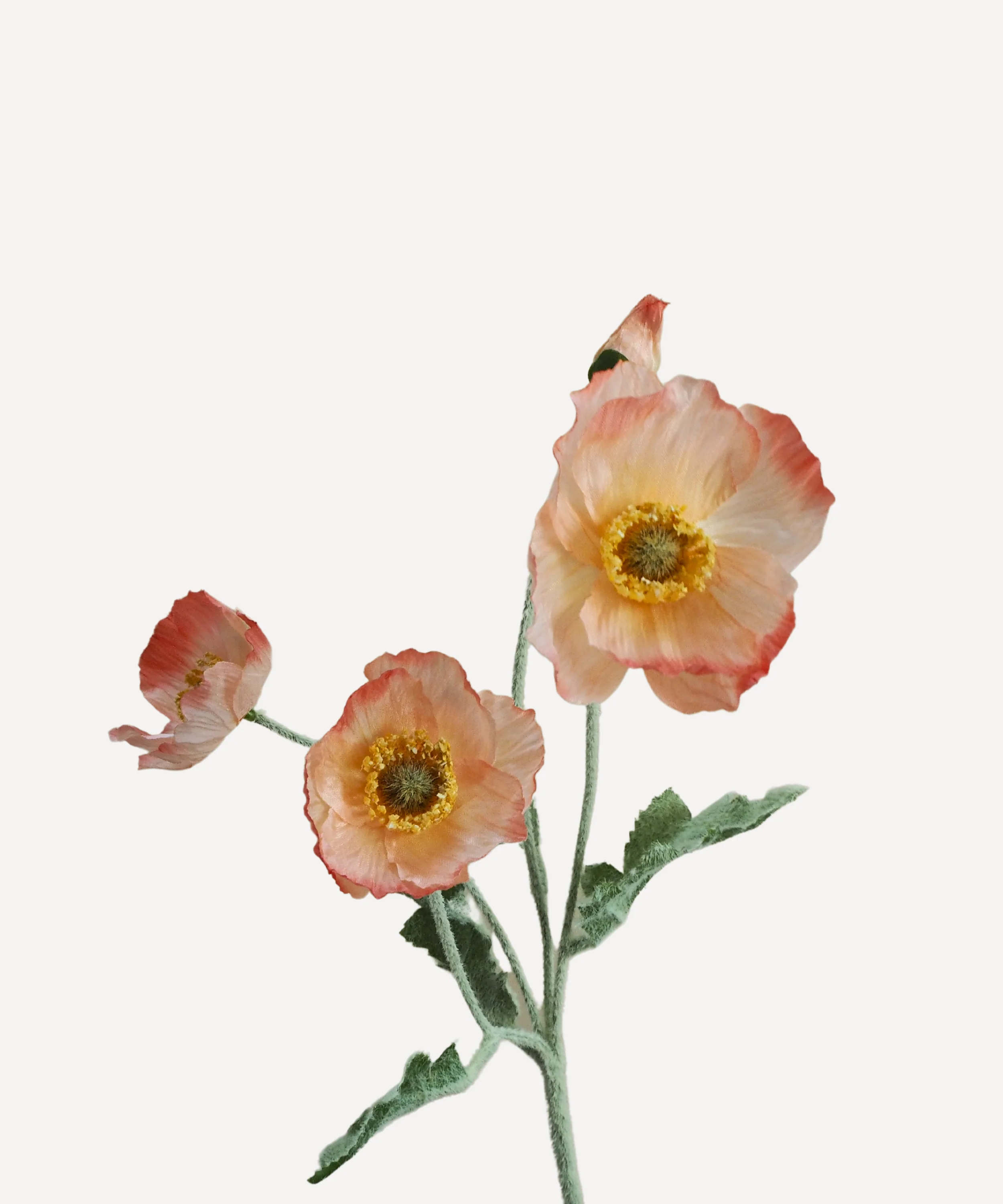 Poppies - Faux Flower Stems - Cherry Cream, Purple, Yellow, Blue, Peach, Peach Coral, Red, Coral, Lavender, Lilac - Image 35