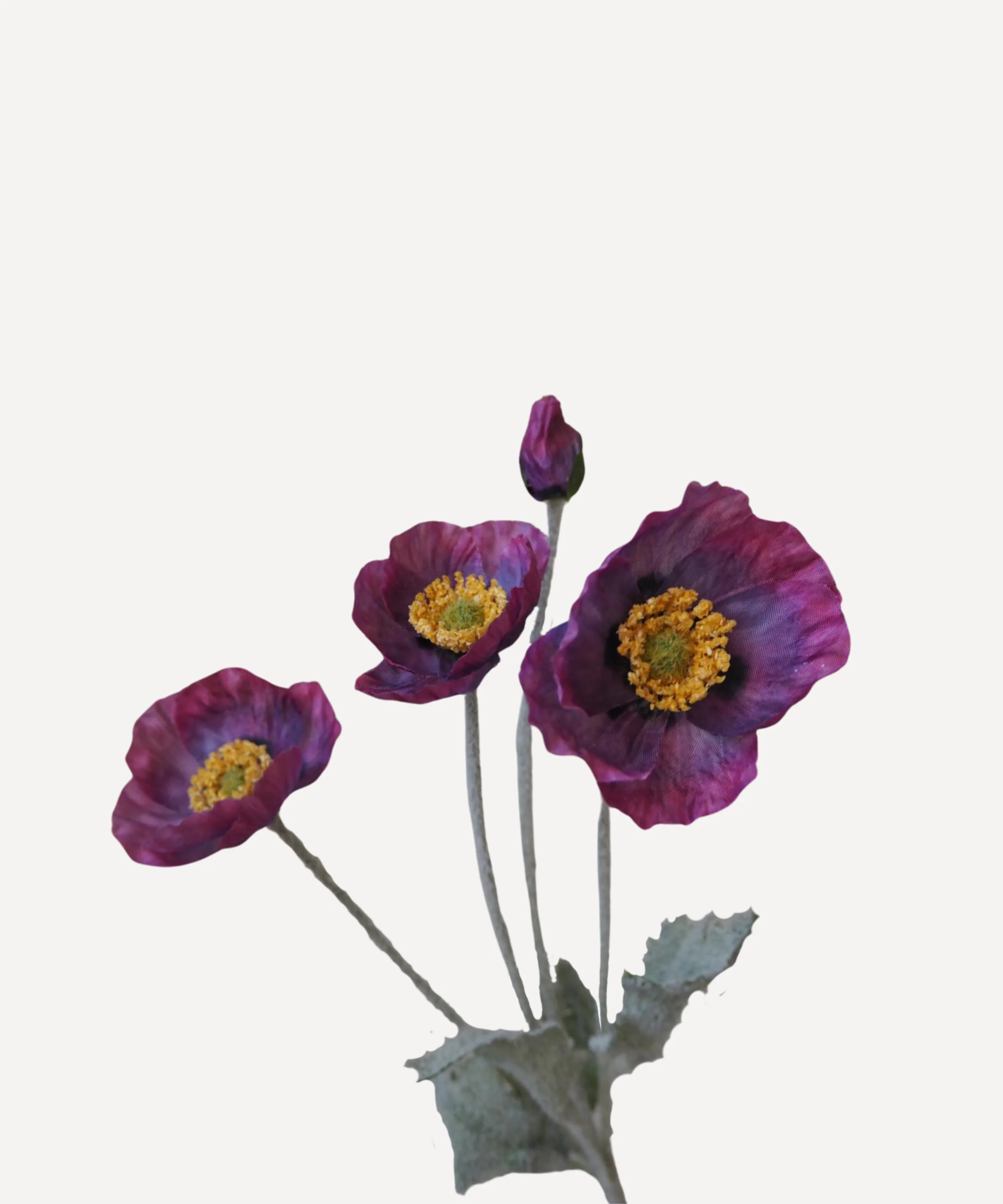 Poppies - Faux Flower Stems - Cherry Cream, Purple, Yellow, Blue, Peach, Peach Coral, Red, Coral, Lavender, Lilac - Image 43