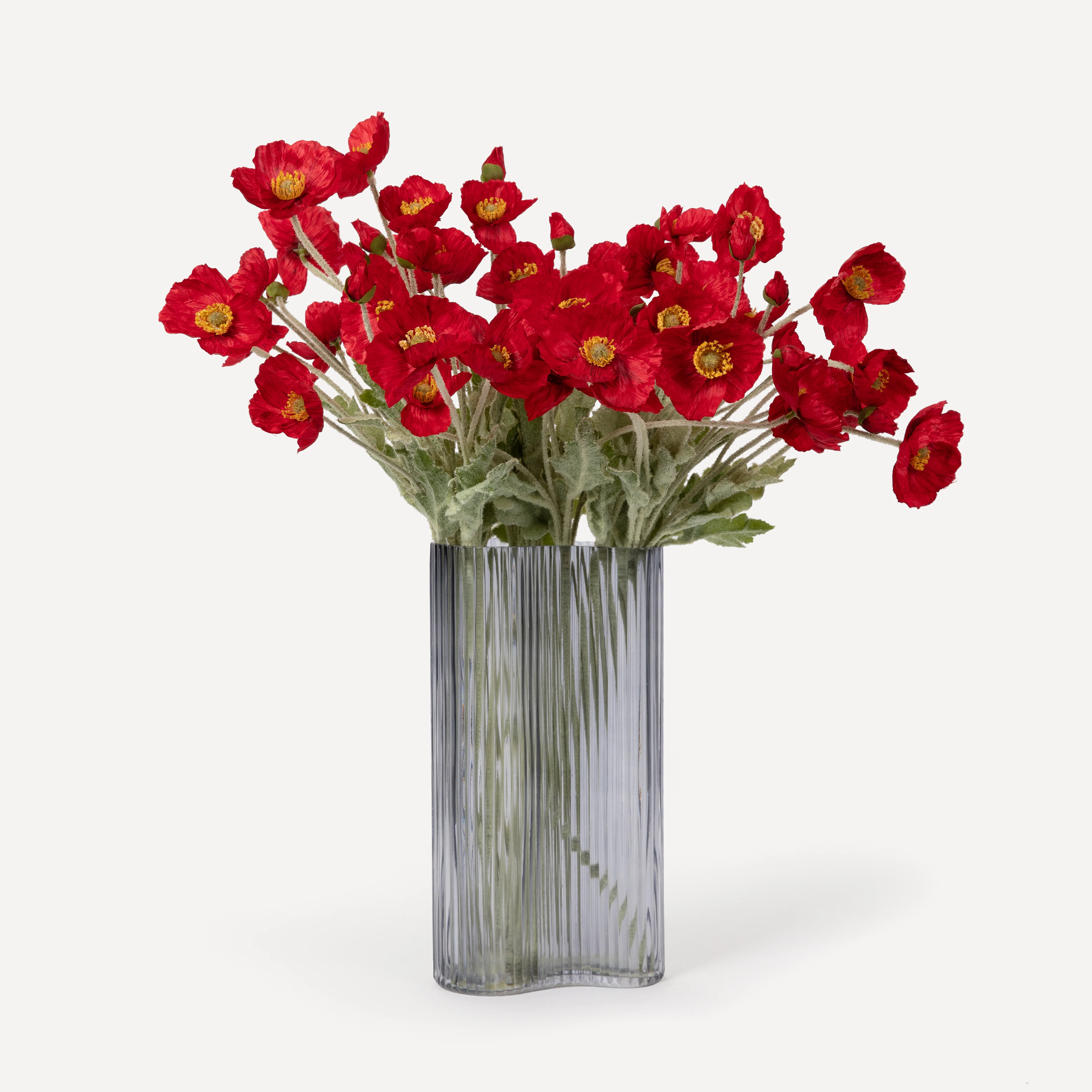 Poppies - Faux Flower Stems - Cherry Cream, Purple, Yellow, Blue, Peach, Peach Coral, Red, Coral, Lavender, Lilac - Image 7